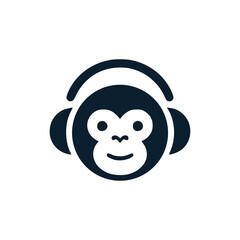 monkey music logo vector illustration template design