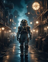 Fototapeta premium Closeup portrait of an Astronaut 