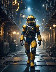 Fototapeta premium Closeup portrait of an Astronaut 