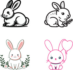 Fototapeta premium rabbits vector 