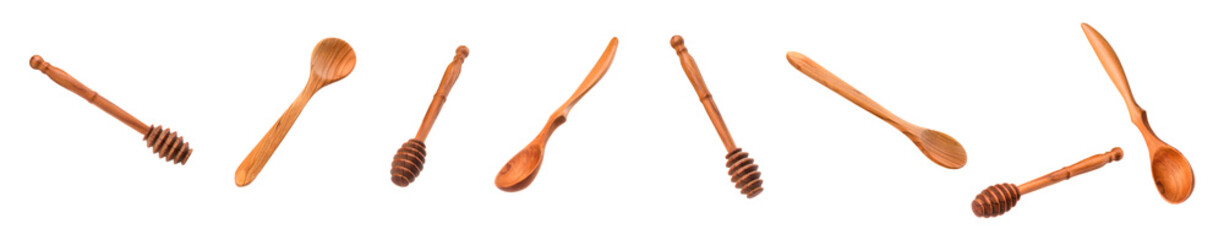 Wooden spoon isolated on a white background with clipping path