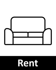 Home and real estate line icons set. Rent, realtor, Bar graph, speaker, power bank, house, radio, WiFi, immovables, mobile phone, signal strength, bottle. Household, property, living concept