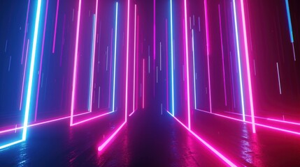 Vibrant Neon Light Streaks in Pink and Blue with Dynamic Abstract Pattern and Glowing Energy

