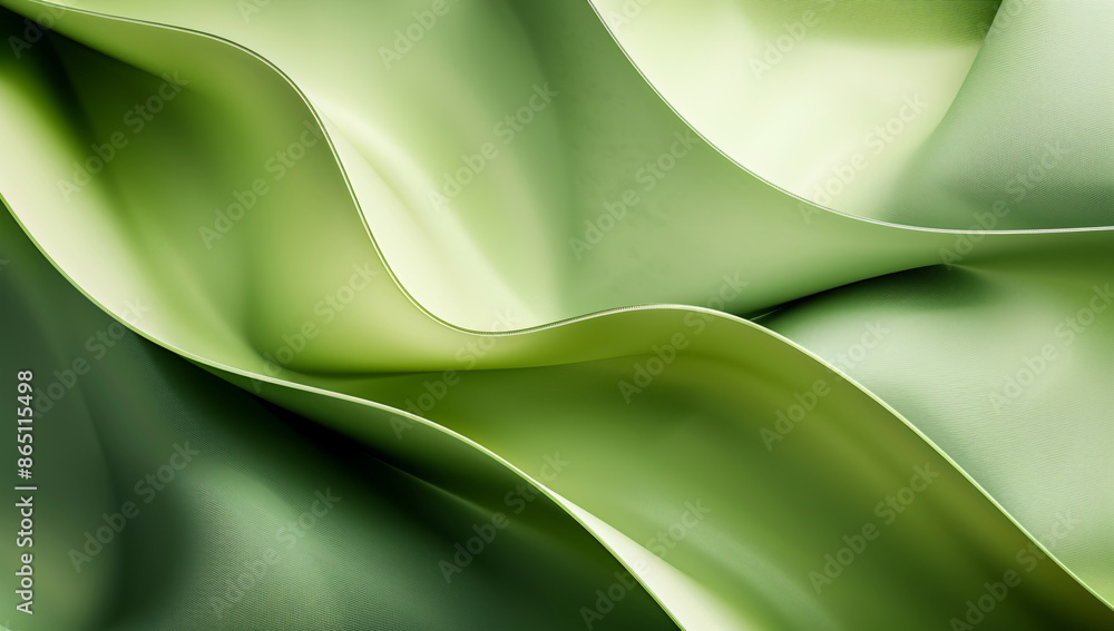 Aufkleber 3d render of abstract green background with paper waves in the style of organic shapes, high resolut
