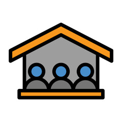 House icon color or logo illustration outline black style