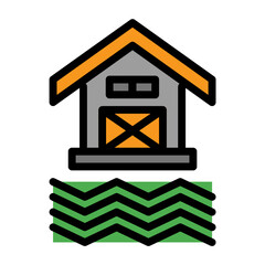 Farm icon color or logo illustration outline black style