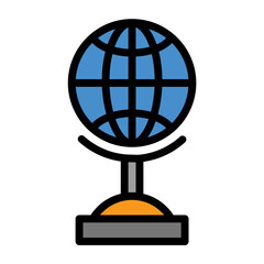 Globe icon color or logo illustration outline black style