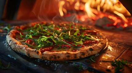 The wood-fired pizza