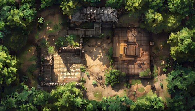 Fantasy map for game rpg, Fantasy rustic battlefield illustration