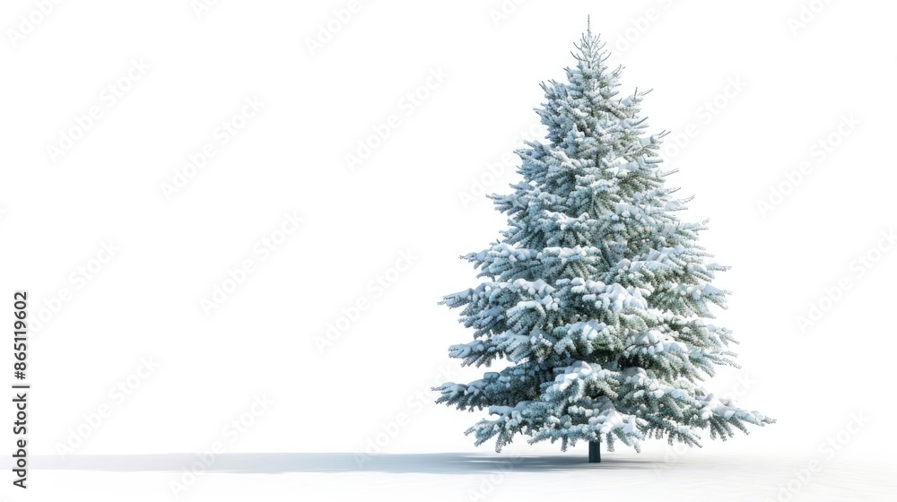 Wall mural Isolated White Background Christmas Tree