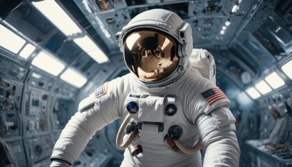 Naklejka premium Closeup portrait of an Astronaut