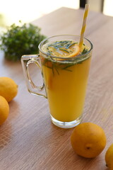 winter tea with rosemary and lemon