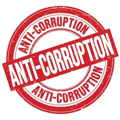 ANTI-CORRUPTION text written on red round stamp sign