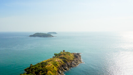 Promthep Cape Sunset Viewpoint in the South of Phuket Thailand Take photos from a drone Top 5 popular tourist attractions in Thailand