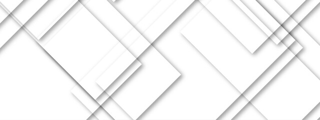 White square and polygon minimal overlapping layer banner background. Abstract geometric minimal futuristic element concept. Abstract white background with texture pattern. 