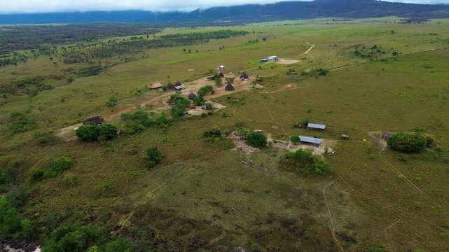 A beautiful view of the great canaima savannah and the Pemon indigenous community.