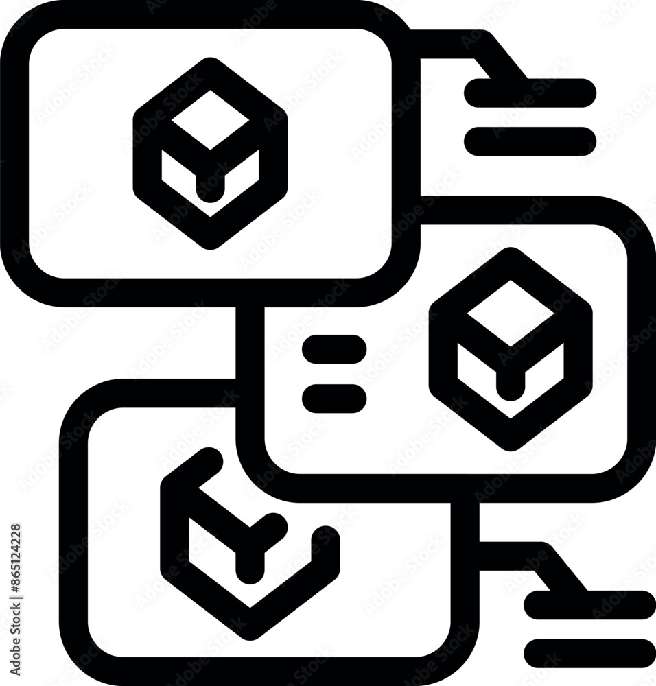 Poster secure blockchain network is transferring data blocks, ensuring transparency and immutability