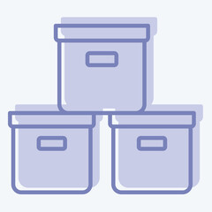 Icon Box. related to Office symbol. two tone style. simple design illustration
