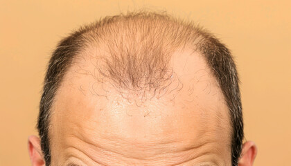 Obraz premium A man who is bald is making humorous facial expressions and movements with different emotions