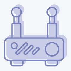 Icon Router. related to Office symbol. two tone style. simple design illustration