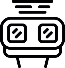 Simple outline icon of a drone with a camera taking photos