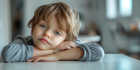 Fototapeta premium sad child, stress and depression 