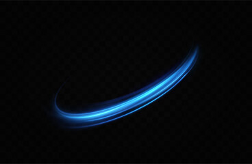 Obraz premium Abstract light lines of speed movement, blue colors.Neon glowing curves.Abstract motion.Neon lines of blue speed. Dynamic traces. 