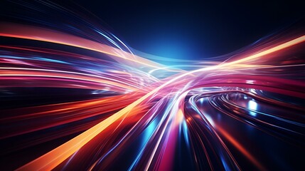 Abstract light trails on dark background, creating a mesmerizing visual effect.
