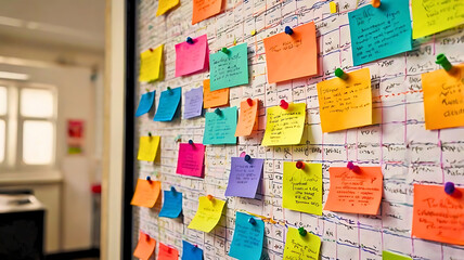 Naklejka premium Back to school with notes background creates a creative atmosphere