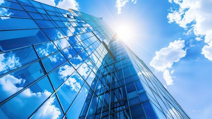 Obraz premium Modern building in the city with blue sky