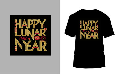 Lunar New Year t-Shirt design, typography