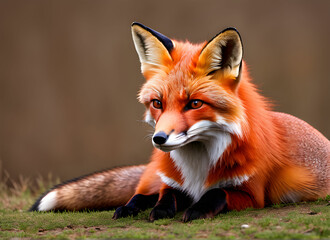 Obraz premium 붉은여우 generative ai