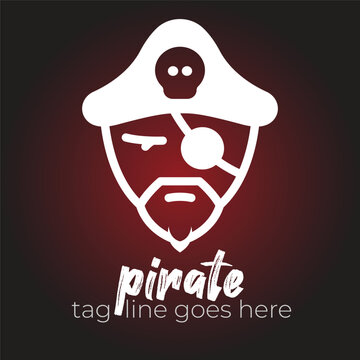Pirate minimal vector logo design template