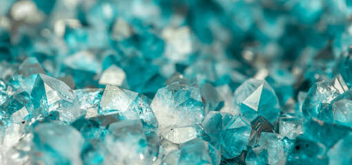 Aquamarine crystal mineral stone. Gems. Mineral crystals in the natural environment. Texture of...