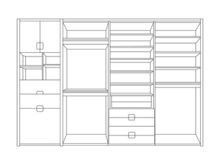 Wardrobe outline icon vector. Wardrobe vector design and illustration. Wardrobe outline isolated white background