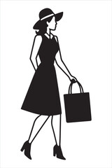 Man Woman Shopping Bag silhouette design vector art AI Generated 