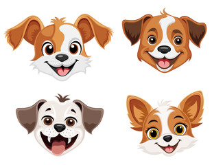 Fototapeta premium small puppy dog flat cartoon vector illustration