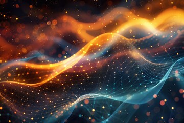 Fototapeta premium Abstract colorfur background digital wave cyber surface diodes