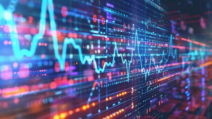 Digital Vitality Heartbeat Pulse and Binary Code Fusion in Health Technology Illustration