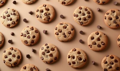 Top view of chocolate chip cookies