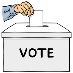 Hand Voting Ballot Box Election Vote Illustration