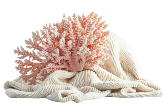 A delicate light coral beach cover-up isolated on a transparent background