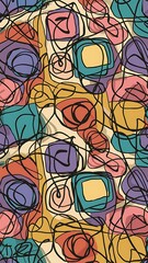 Colorful abstract doodle shape seamless pattern Wallpaper