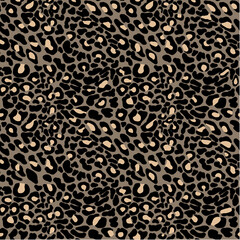 Seamless Leopard Pattern on a Grey Background. Spotted Ornament