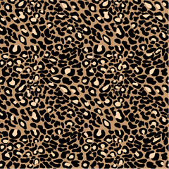 Seamless Leopard Pattern on a Beige Background. Spotted Ornament