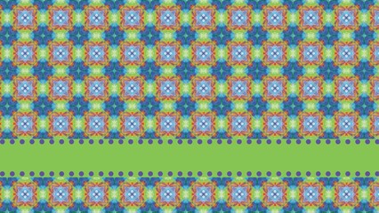 a green background with a pattern of blue and orange thai fabric pattern thai silk pattern