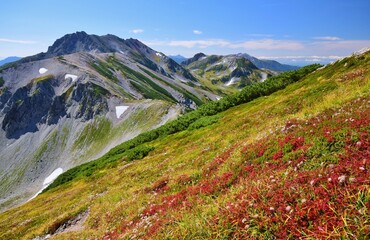 紅葉の北アルプス　立山連峰縦走
