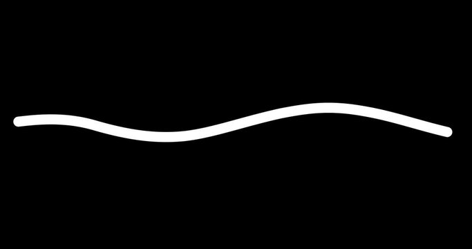 Cartoon animation of waving line medium left pin. Geometric motion design graphic element good for explainer, overlay, etc... Physics, science, video motion element.