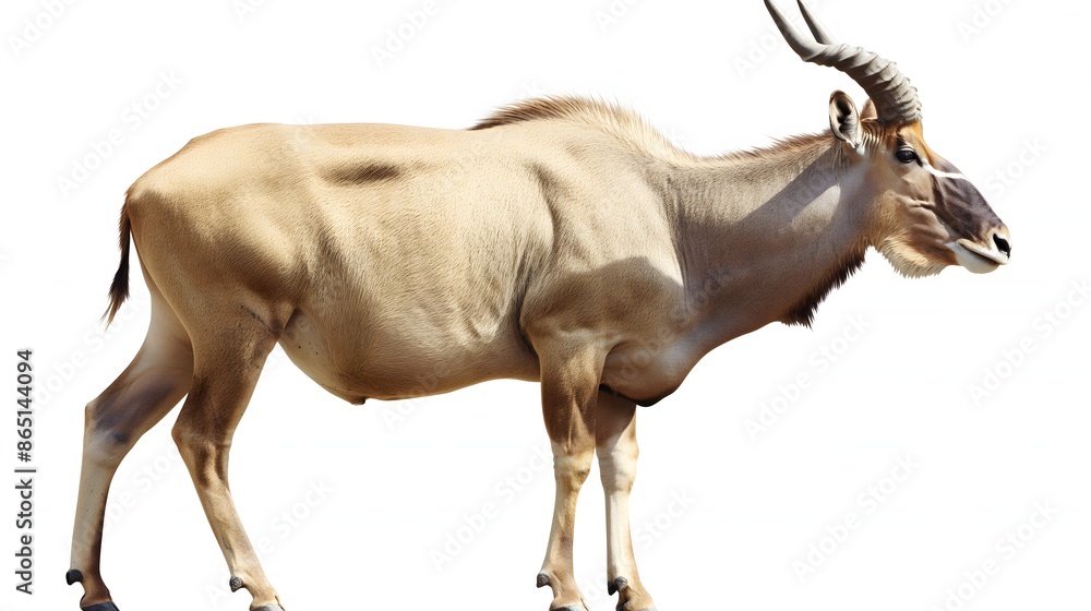 Poster 2. create a high-resolution image of an eland highlighting its majestic horns and robust stature, wi