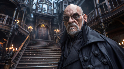 Haunted House with a Spooky Butler Setting an Eerie but Fun Scene for a Thrilling Halloween Attraction The Ultimate Destination for Halloween Enthusiasts Seeking an Unforgettable Experience